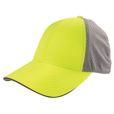 GLOWEAR BY ERGODYNE Hi-Vis Lime-Blank Reflective Stretch-Fit Hat - L/XL 8931